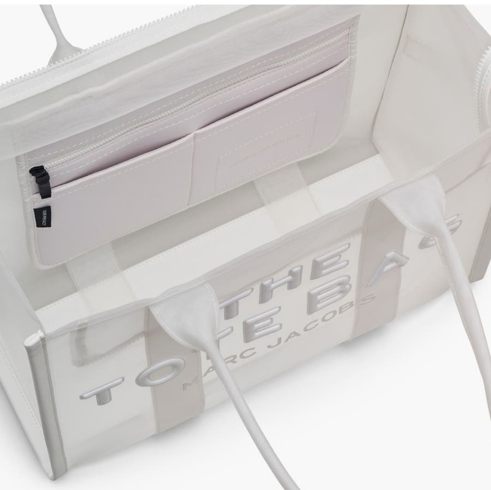 Marc Jacobs The Large Mesh Tote Bag White Authentic With Dust Bag NWT - Picture 6 of 16